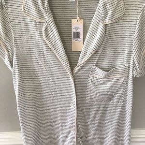 NWT Eberjey light gray pajama set S